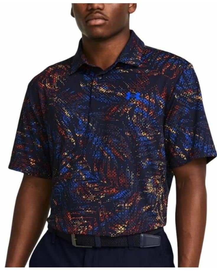 Under Armour Playoff 3.0 Printed heren polo, midnight navy/phoenix