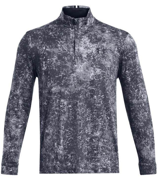 Under Armour Playoff Printed 1/4 Zip heren sweatshirt, downpour gray/midnight navy
