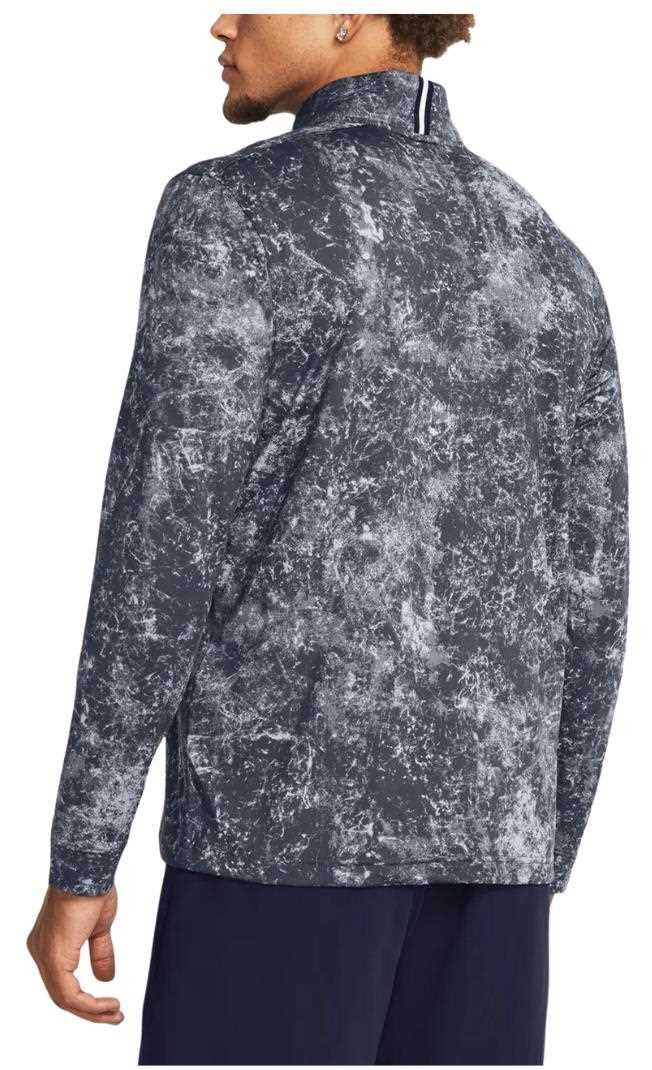 Under Armour Playoff Printed 1/4 Zip heren sweatshirt, downpour gray/midnight navy