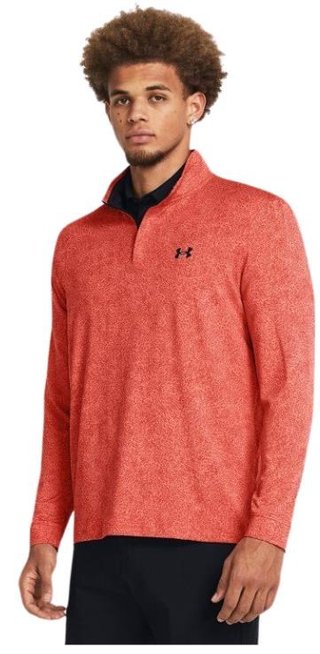 Under Armour Playoff Printed 1/4 Zip heren sweater, coho/red solstice/black
