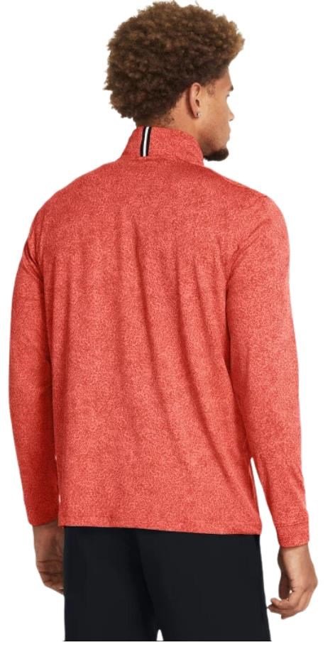 Under Armour Playoff Printed 1/4 Zip heren sweater, coho/red solstice/black