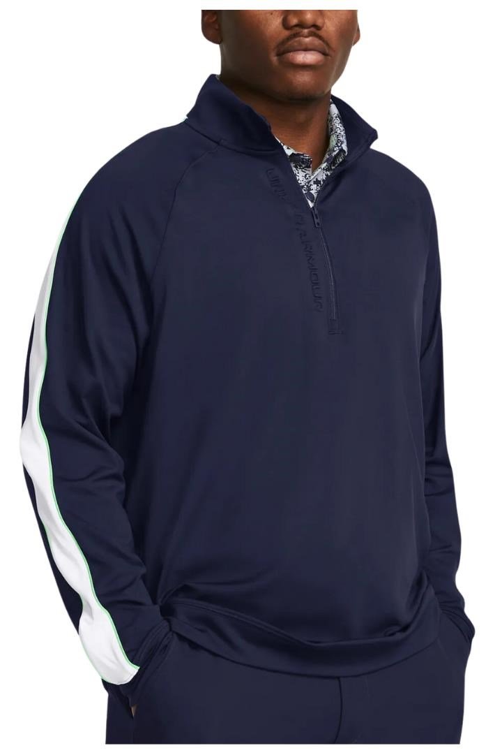 Under Armour Storm Midlayer 1/2 Zip heren sweater, midnight navy/matrix green/white