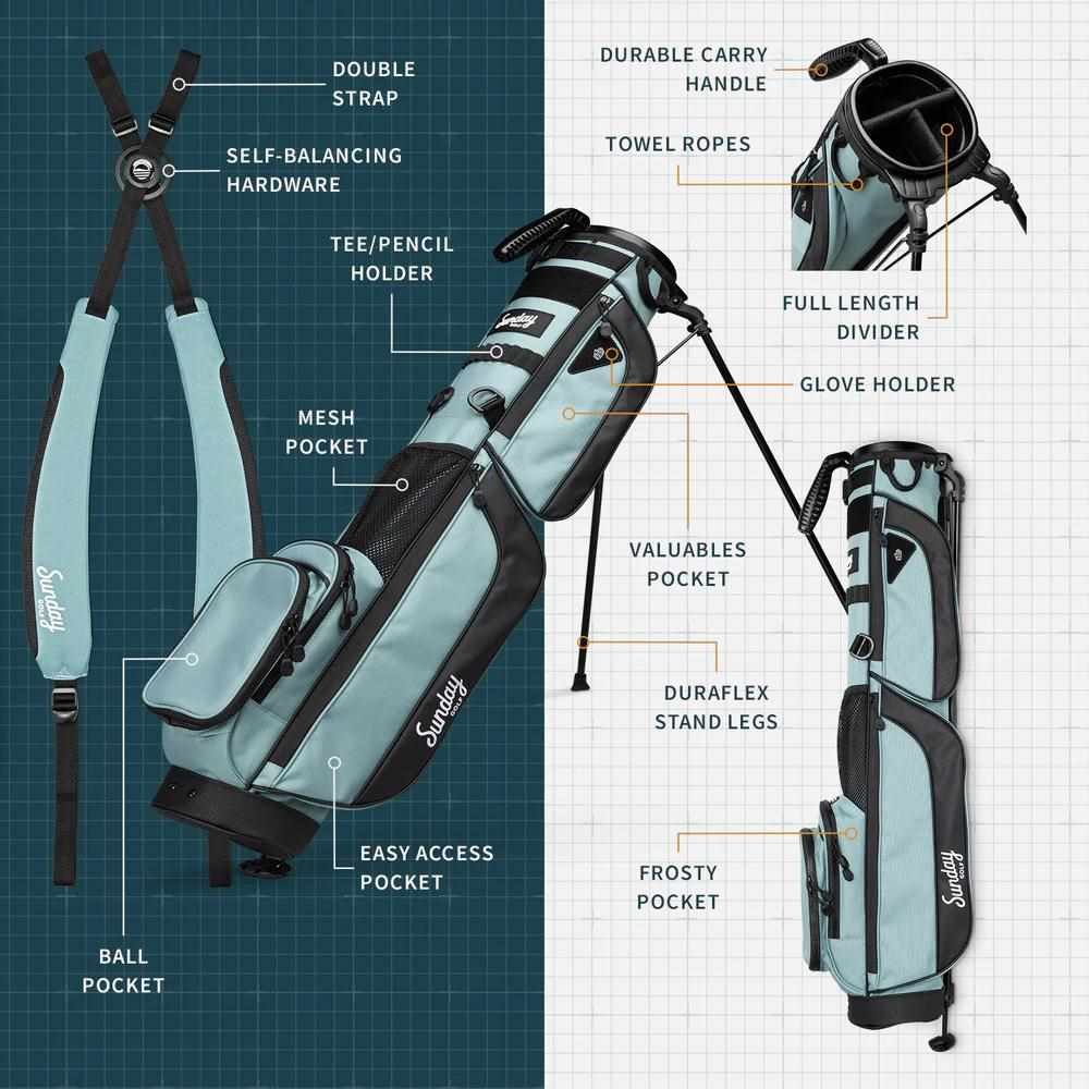 Sunday Golf Loma XL carry bag, heather gray