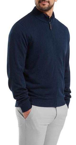 FootJoy Full-Zip Lined heren pullover, navy