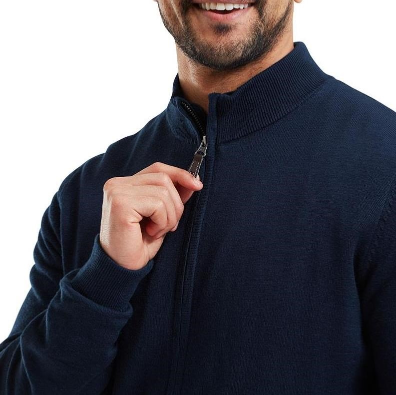 FootJoy Full-Zip Lined heren pullover, navy