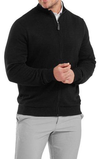 FootJoy Drirelease Full-Zip Lined heren sweater, zwart