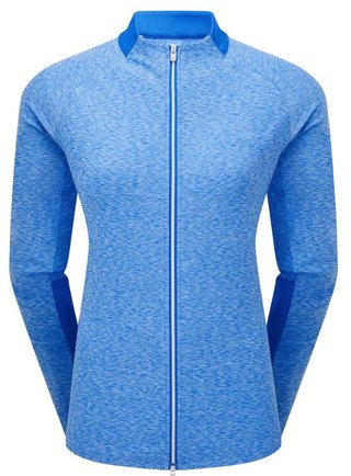 FootJoy Full-Zip Space Dye Thermal Midlayer dames sweater, blauw/aqua