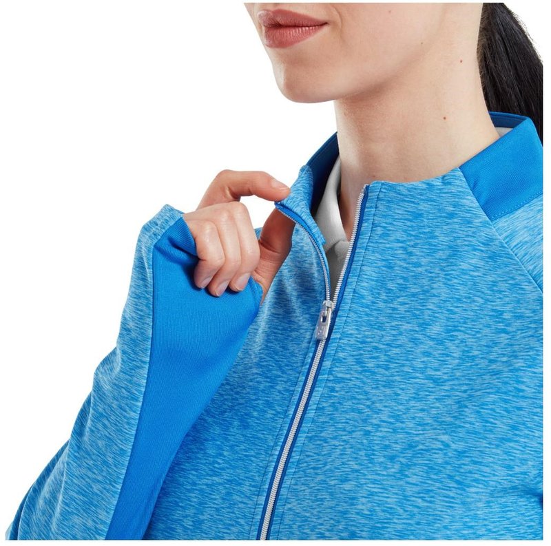 FootJoy Full-Zip Space Dye Thermal Midlayer dames sweater, blauw/aqua
