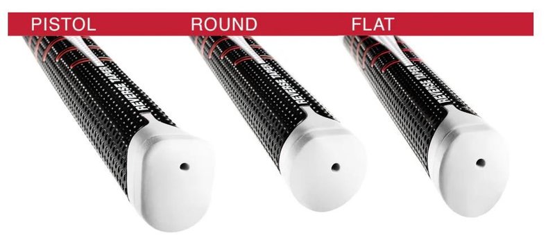 Golf Pride Reverse Taper Flat Large putter grip, rode cap