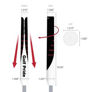 Golf Pride Reverse Taper putter grip, Round Large, rode dop