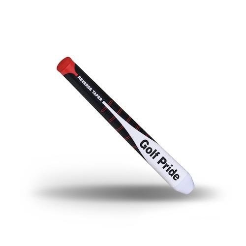 Golf Pride Reverse Taper Flat Medium putter grip, rode cap