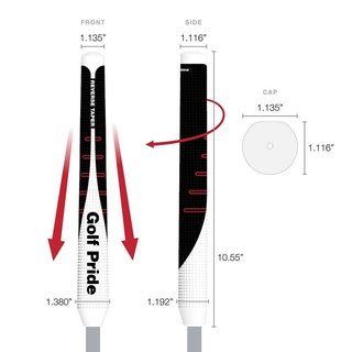 Golf Pride Reverse Taper putter grip, Round Medium, rode dop
