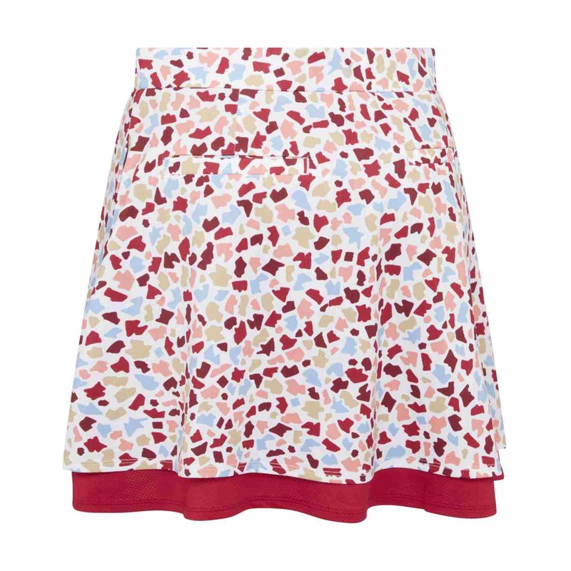 Callaway 17" Mosaic Print Flounce dames skort, brilliant white