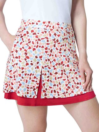 Callaway 17" Mosaic Print Flounce dames skort, brilliant white