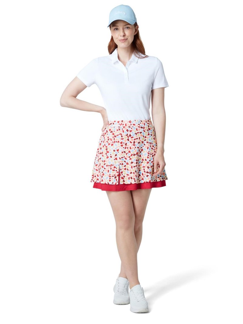 Callaway 17" Mosaic Print Flounce dames skort, brilliant white
