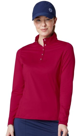Callaway Thermal Longsleeve Fleece Back dames polo, persian red
