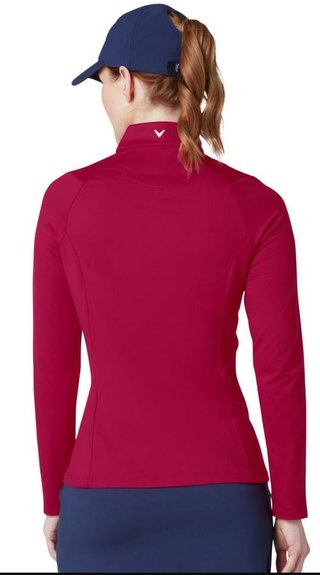 Callaway Thermal Longsleeve Fleece Back dames polo, persian red