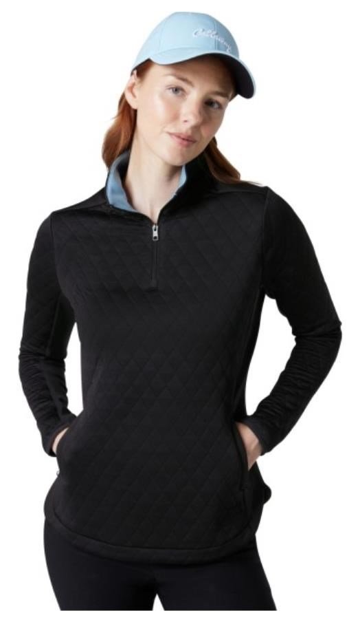 Callaway Quilted Fleece 1/4Zip dames sweatshirt, caviar