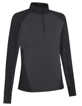 Callaway Lightweight Knit Heathered 1/4 Zip dames shirt met lange mouwen, ebony heather