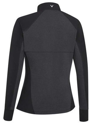 Callaway Lightweight Knit Heathered 1/4 Zip dames shirt met lange mouwen, ebony heather