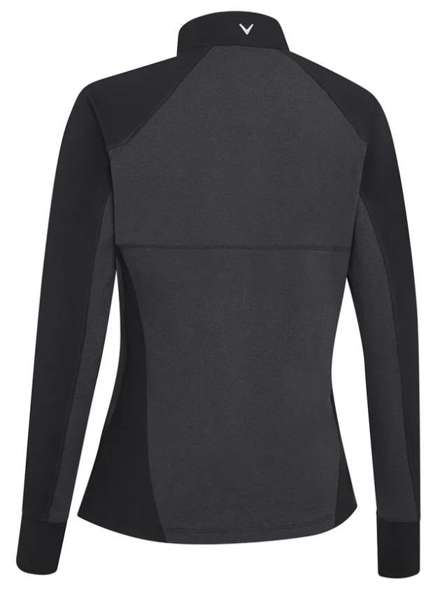 Callaway Lightweight Knit Heathered 1/4 Zip dames shirt met lange mouwen, ebony heather
