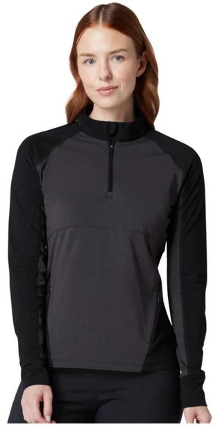Callaway Lightweight Knit Heathered 1/4 Zip dames shirt met lange mouwen, ebony heather