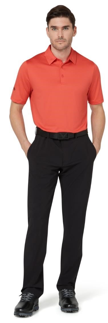 Callaway Swing Tech Tour Fit Solid heren polo, spiced coral