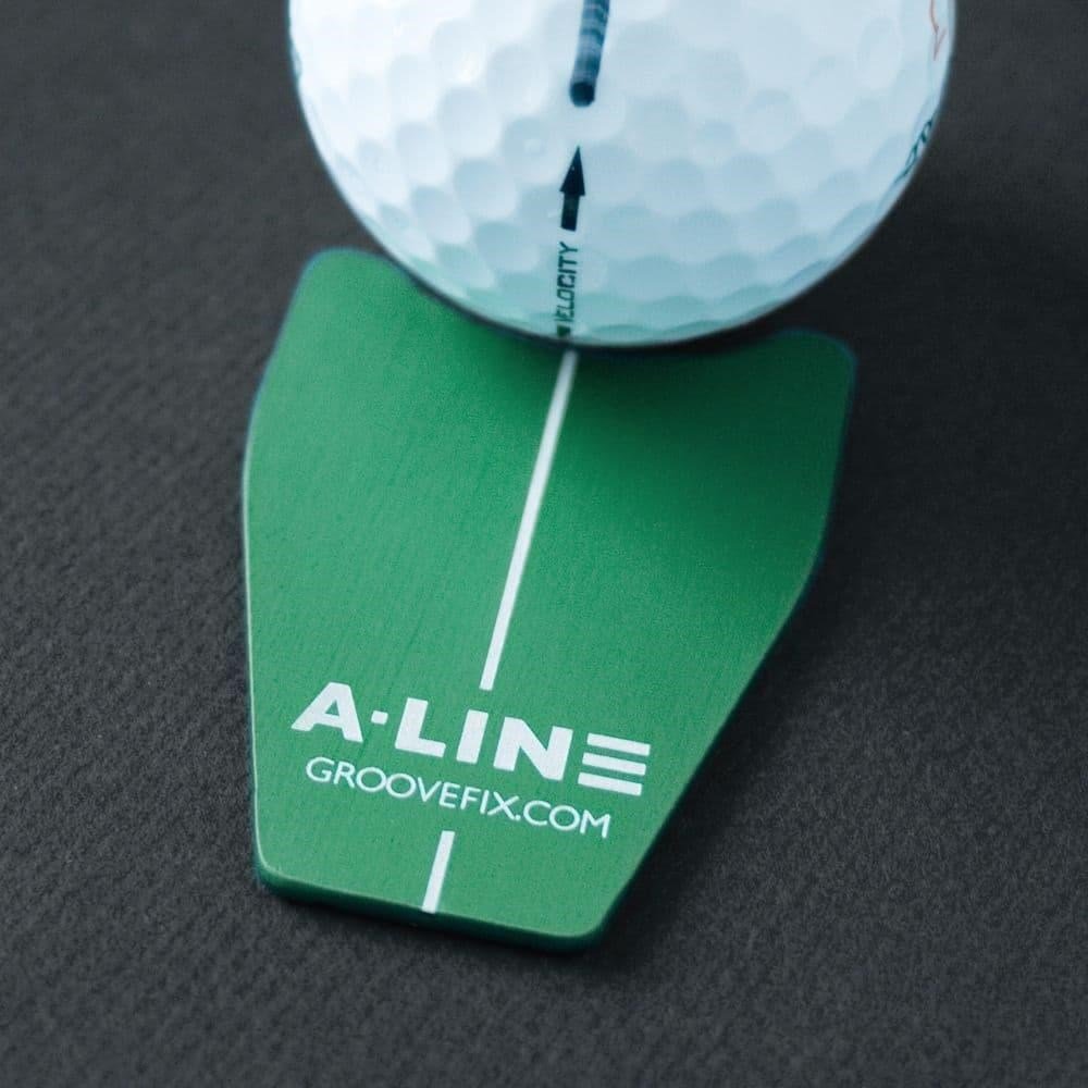 GrooveFix A-Line Ball Marker and Putting Alignment Aid, groen