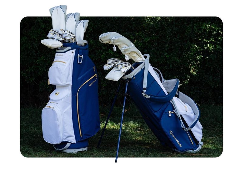 TaylorMade Kalea Gold ladies cart bag 2024, navy/wit