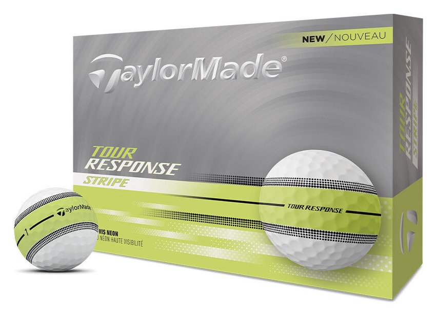 TaylorMade Tour Response Neon Stripe golfballen (12 ballen), geel