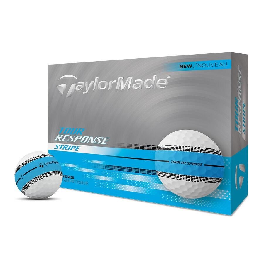 TaylorMade Tour Response Neon Stripe 2025 golfballen (12 ballen), blauw