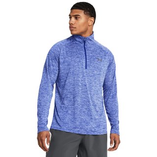 Under Armour Tech 2.0 1/2 Zip heren longsleeve shirt, royal white