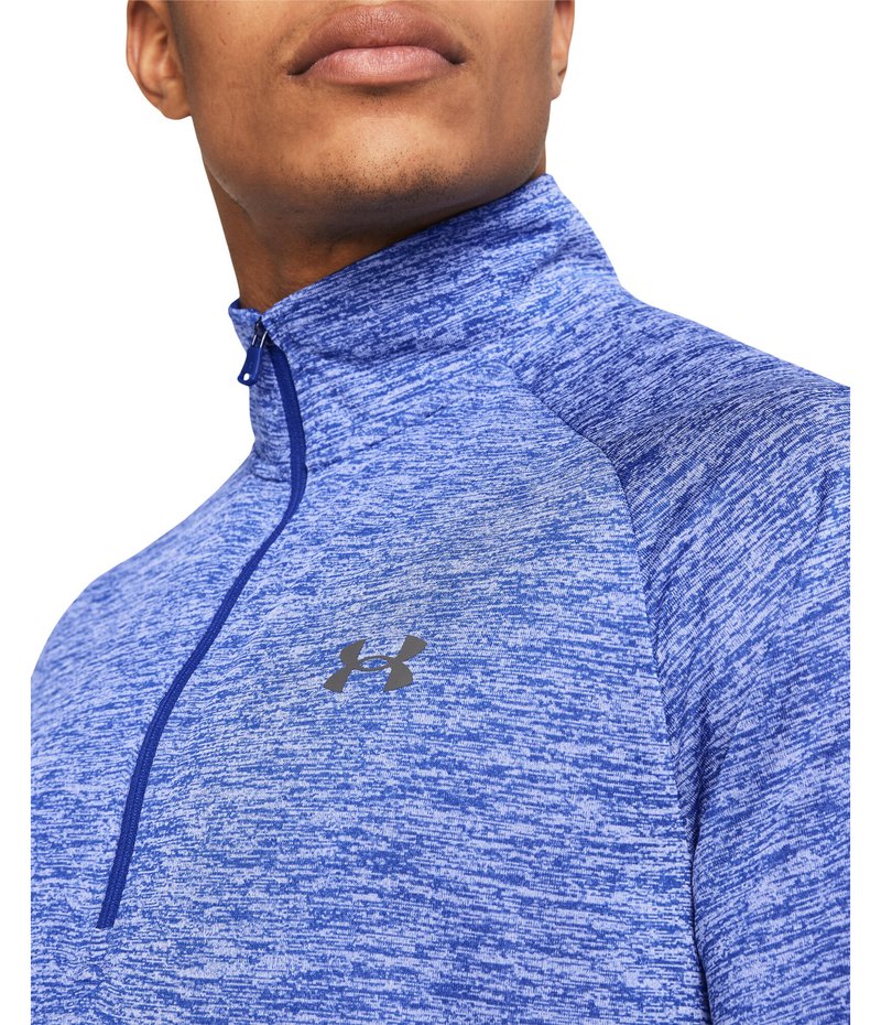 Under Armour Tech 2.0 1/2 Zip heren longsleeve shirt, royal white