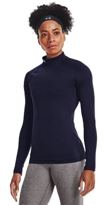 Under Armour Authentics Mockneck dames baselayer, blauw