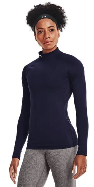 Under Armour Authentics Mockneck dames baselayer, blauw