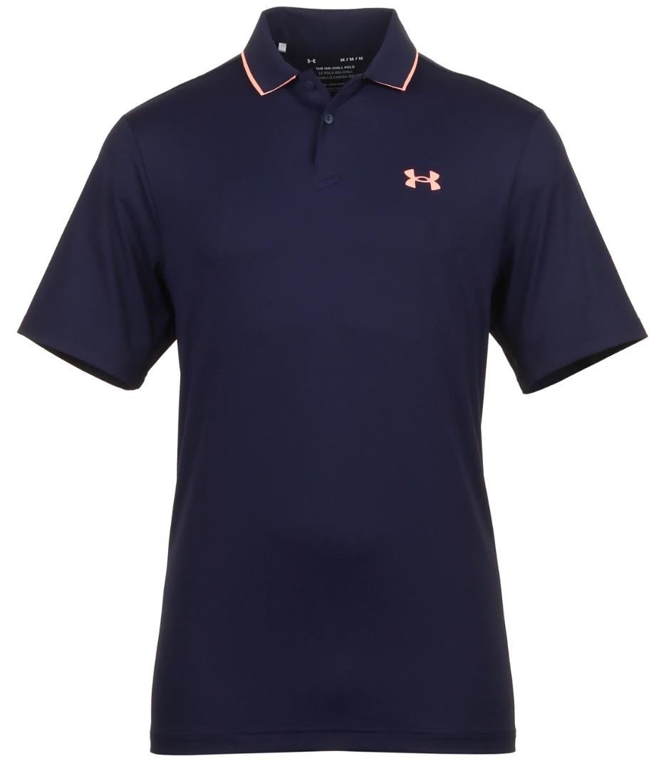 Under Armour Iso-Chill heren polo, midnight navy/flare orange