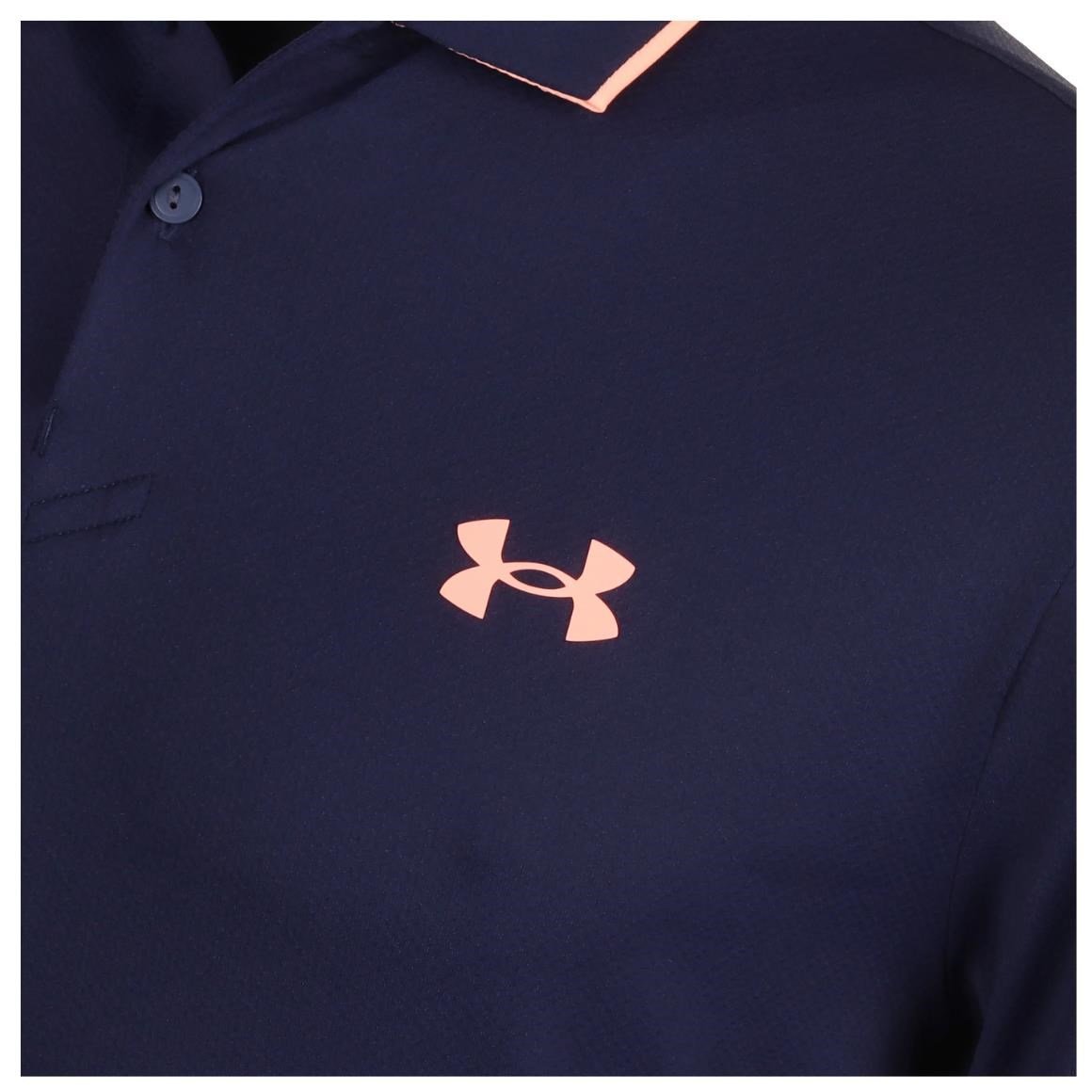 Under Armour Iso-Chill heren polo, midnight navy/flare orange
