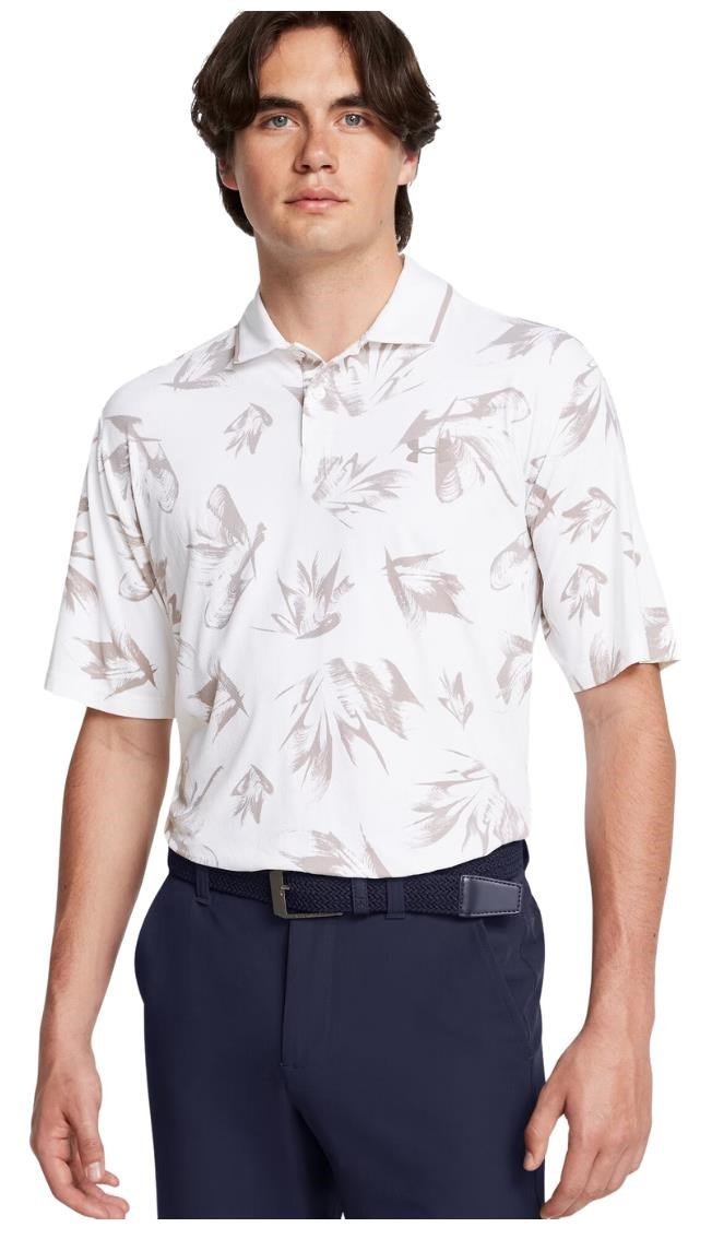 Under Armour Iso-Chill Edge heren polo, white/tetra gray