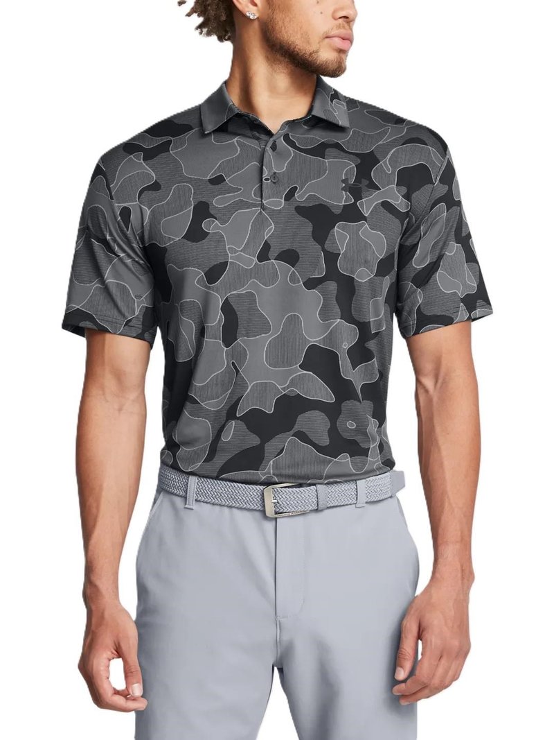 Under Armour Playoff 3.0 Printed heren polo, zwart