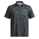Under Armour Playoff 3.0 Printed heren polo, midnight navy/forest green/tetra gray