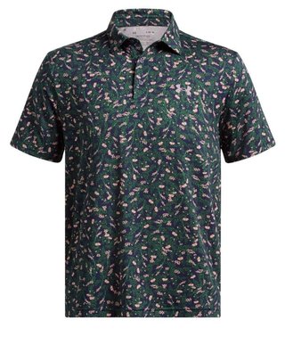Under Armour Playoff 3.0 Printed heren polo, midnight navy/forest green/tetra gray