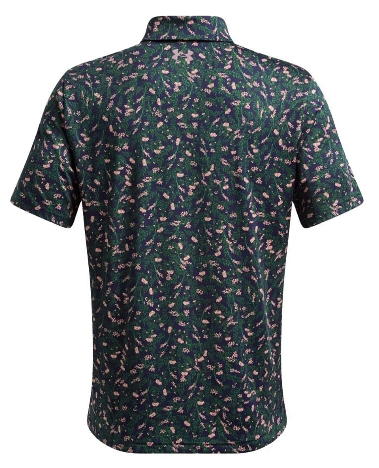 Under Armour Playoff 3.0 Printed heren polo, midnight navy/forest green/tetra gray