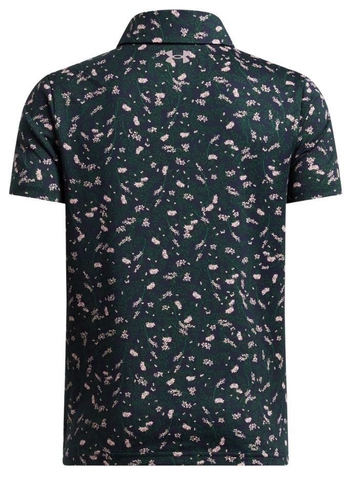 Under Armour Playoff Printed junior polo, midnight navy/forest green
