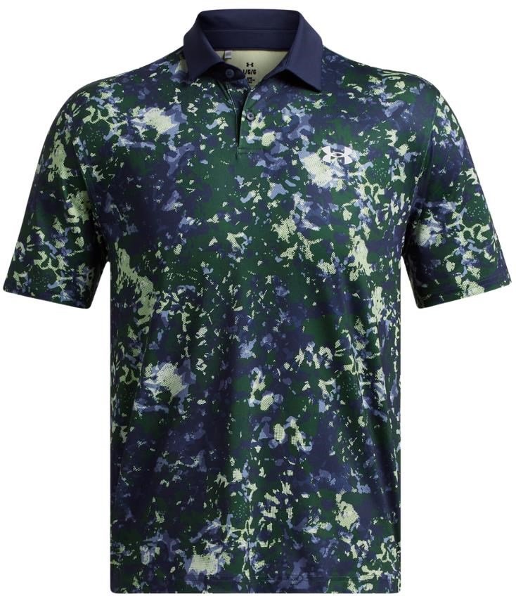 Under Armour T2G Printed heren polo, retro green/midnight navy