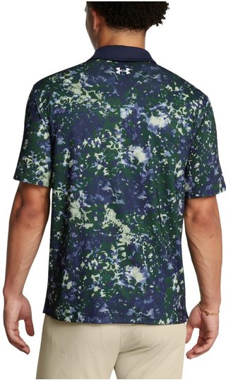 Under Armour T2G Printed heren polo, retro green/midnight navy