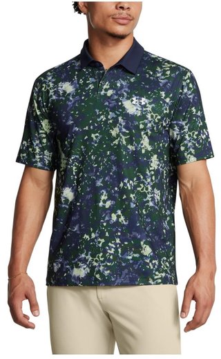 Under Armour T2G Printed heren polo, retro green/midnight navy