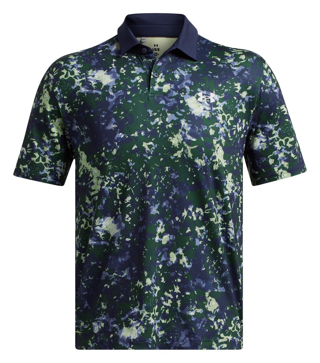 Under Armour T2G Printed heren polo, retro green/midnight navy