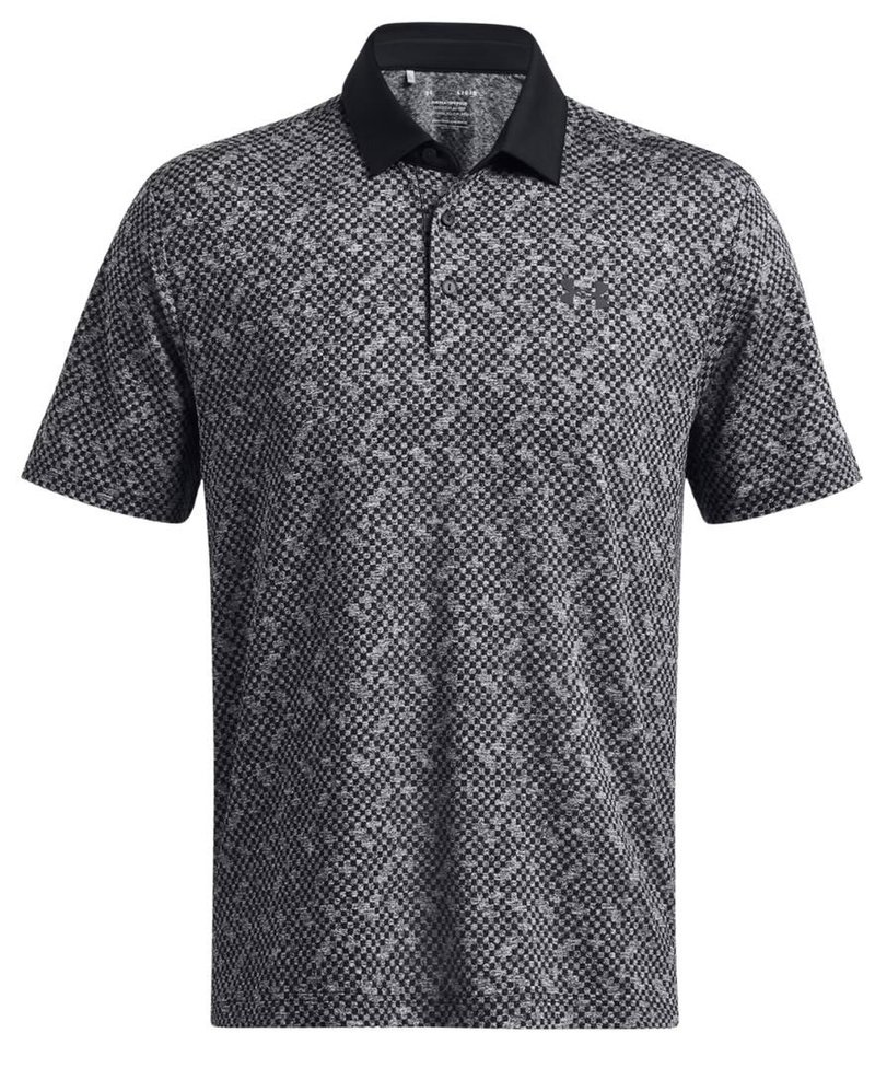 Under Armour Playoff 3.0 Check Jacquard heren polo, zwart/wit