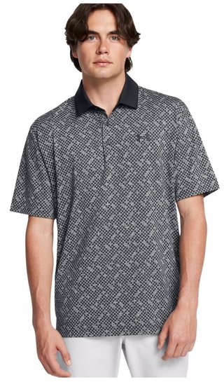 Under Armour Playoff 3.0 Check Jacquard heren polo, zwart/wit
