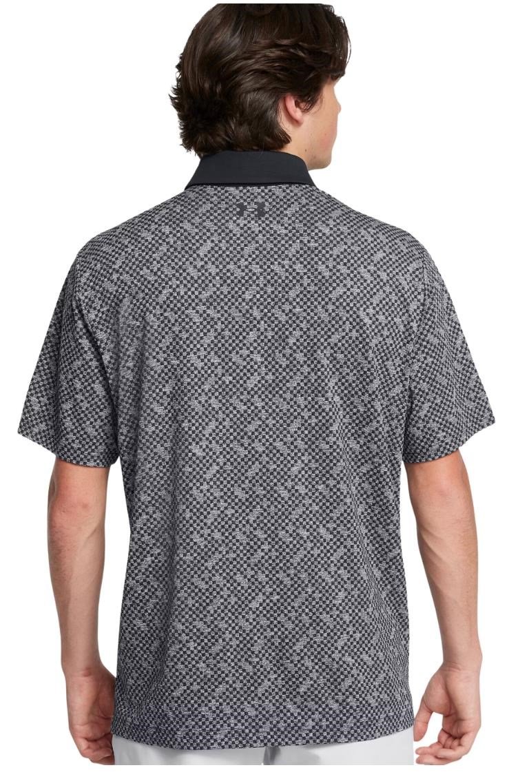 Under Armour Playoff 3.0 Check Jacquard heren polo, zwart/wit